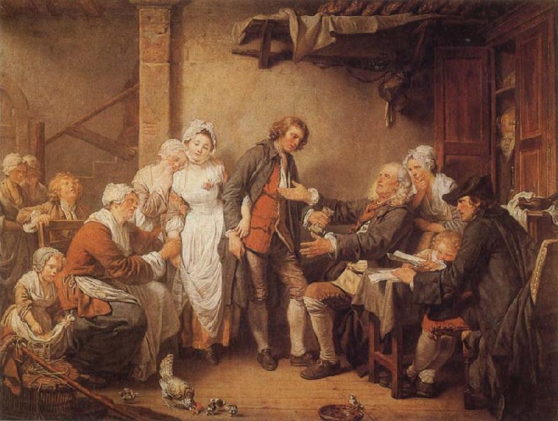 Jean-Baptiste Greuze L'Accordee du  Village oil painting picture